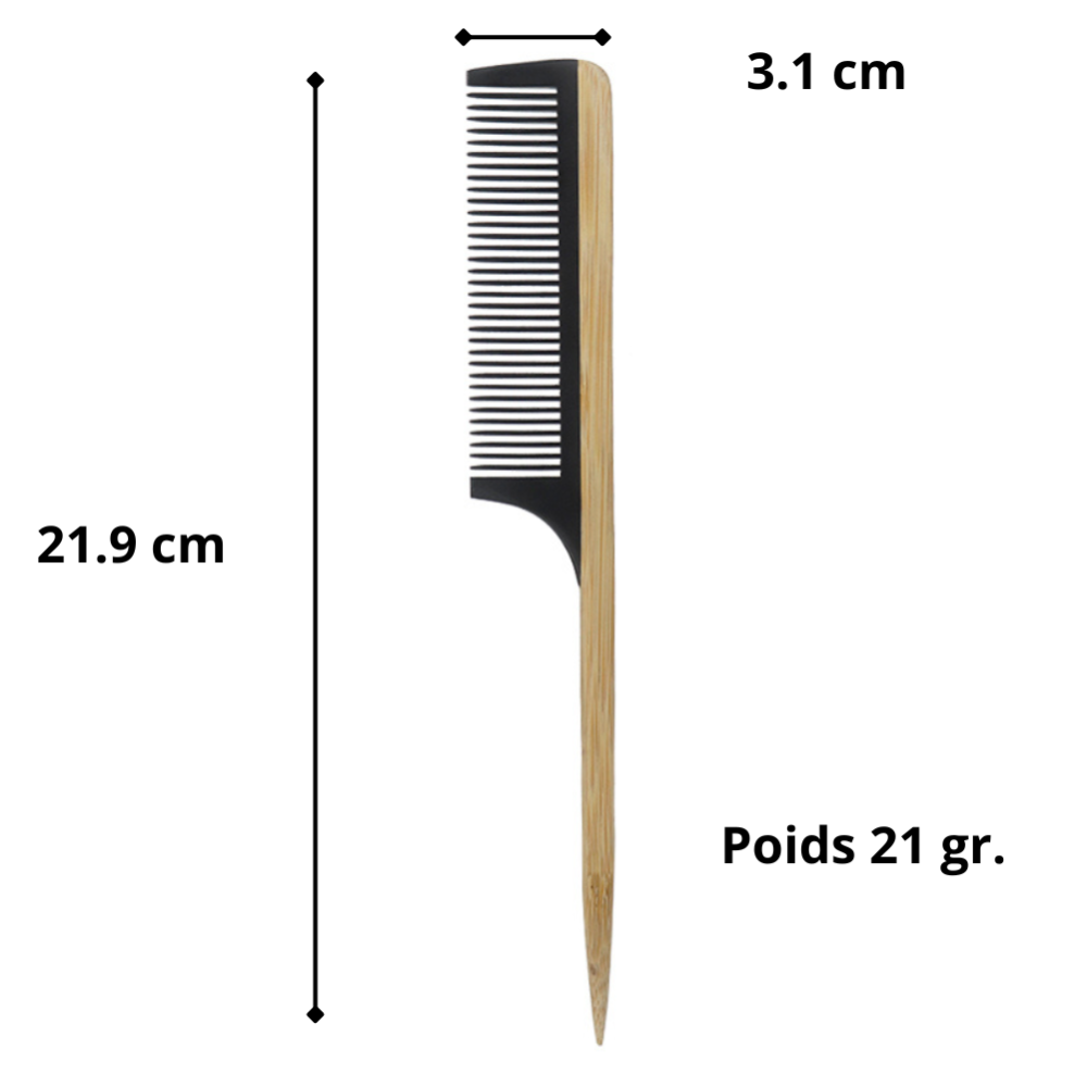 wootswood-bambou-peigne-noir-bois-petite-dent-fine-à-tige-dents-cheveux