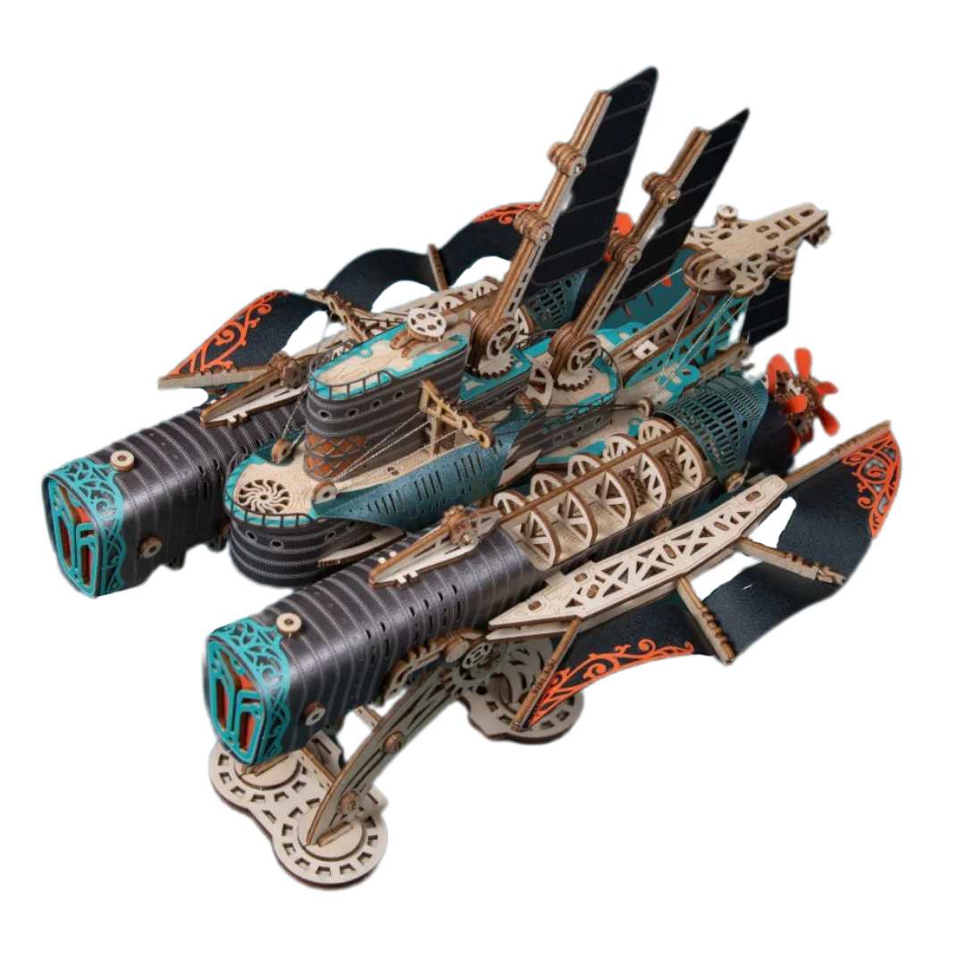 wootswood-nautilus-gris-steampunk-bois-puzzle-3D-construction-jules-verne-maquettebois