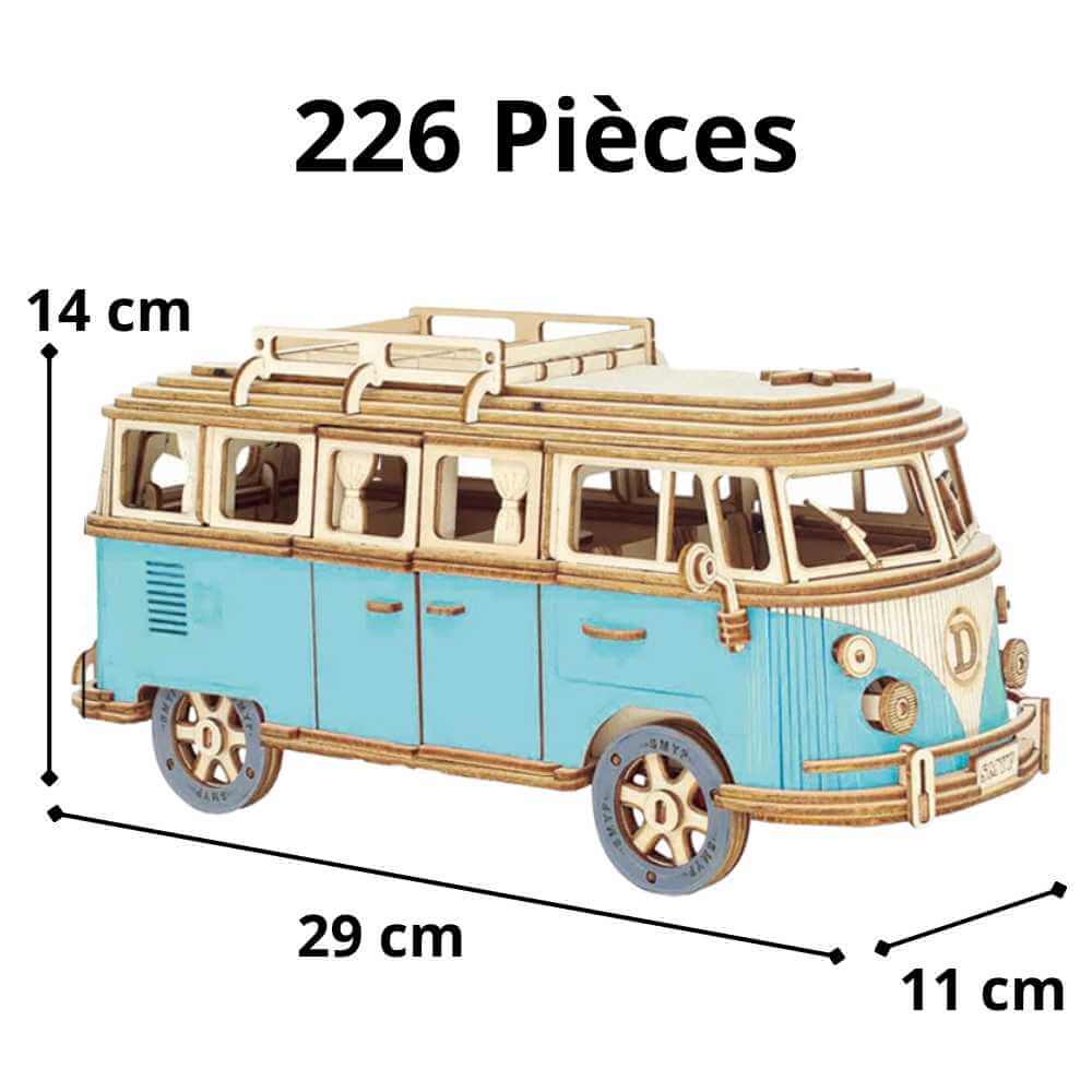 Wootswood-maquette-bois-modélisme-combi-rétro-van-dimention