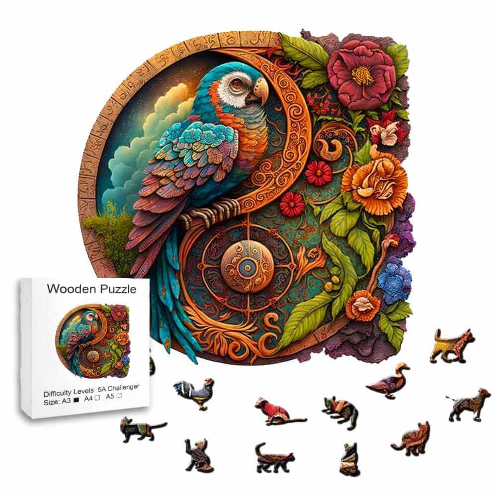 wootswood-puzzles-jigsaw-bois-photo-Le-perroquet-présentation