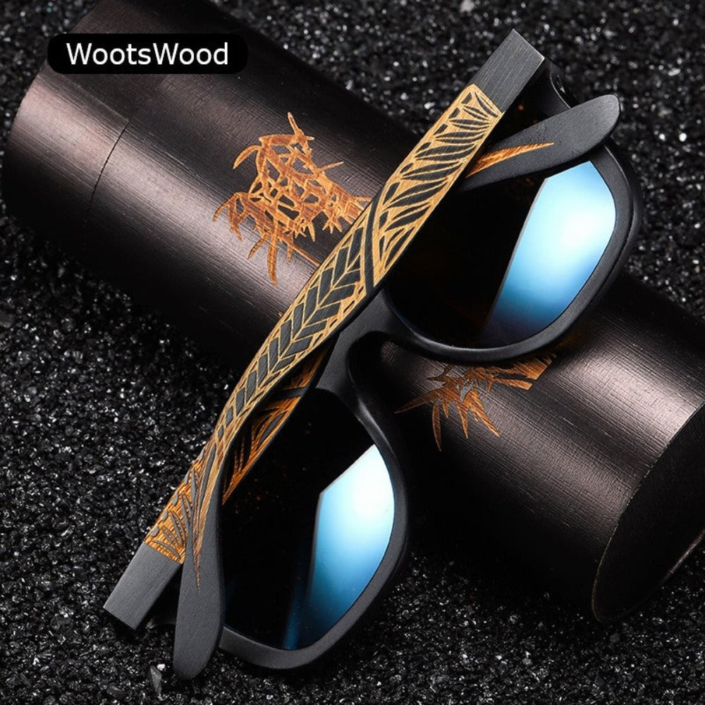 wootswood-lunettes-soleil-polarisées-coffret-cadeau-sun-été-bois-bambou-noir