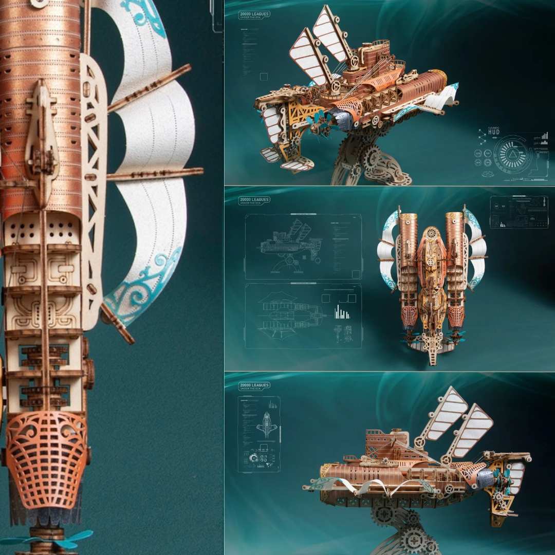 nautilus-cuivre-puzzle-3D-maquette-bateau-vaisseau-steampunk-bois-jules-verne-image4-détail-vue-